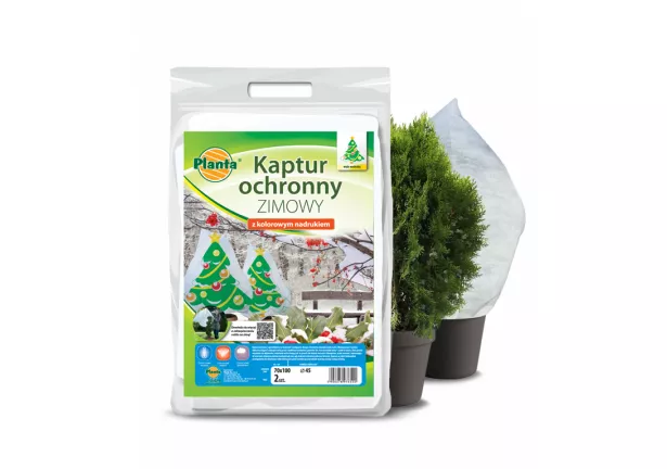 Kaptur ochronny zimowy z nadrukiem Choinki - Planta