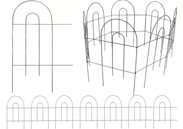 Płotek ogrodowy 80x305cm Plantina - zestaw 7 elementów