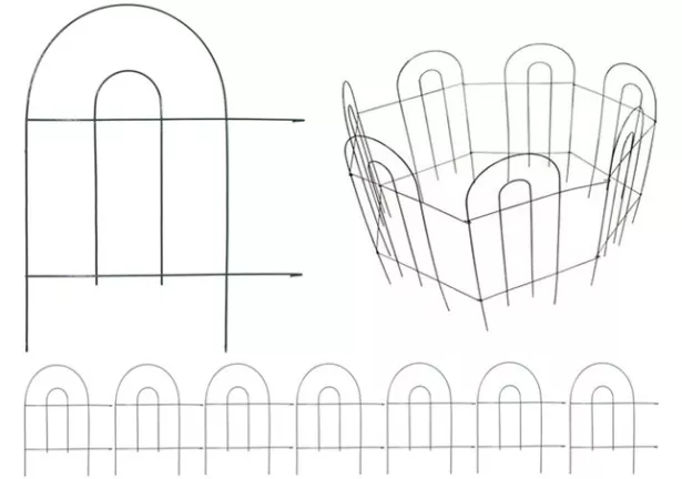 Płotek ogrodowy 61x305cm Plantina - zestaw 7 elementów